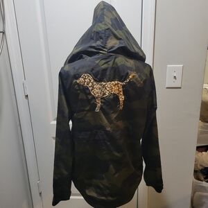 VS PINK CAMO BLING DOG JACKET ANORAK